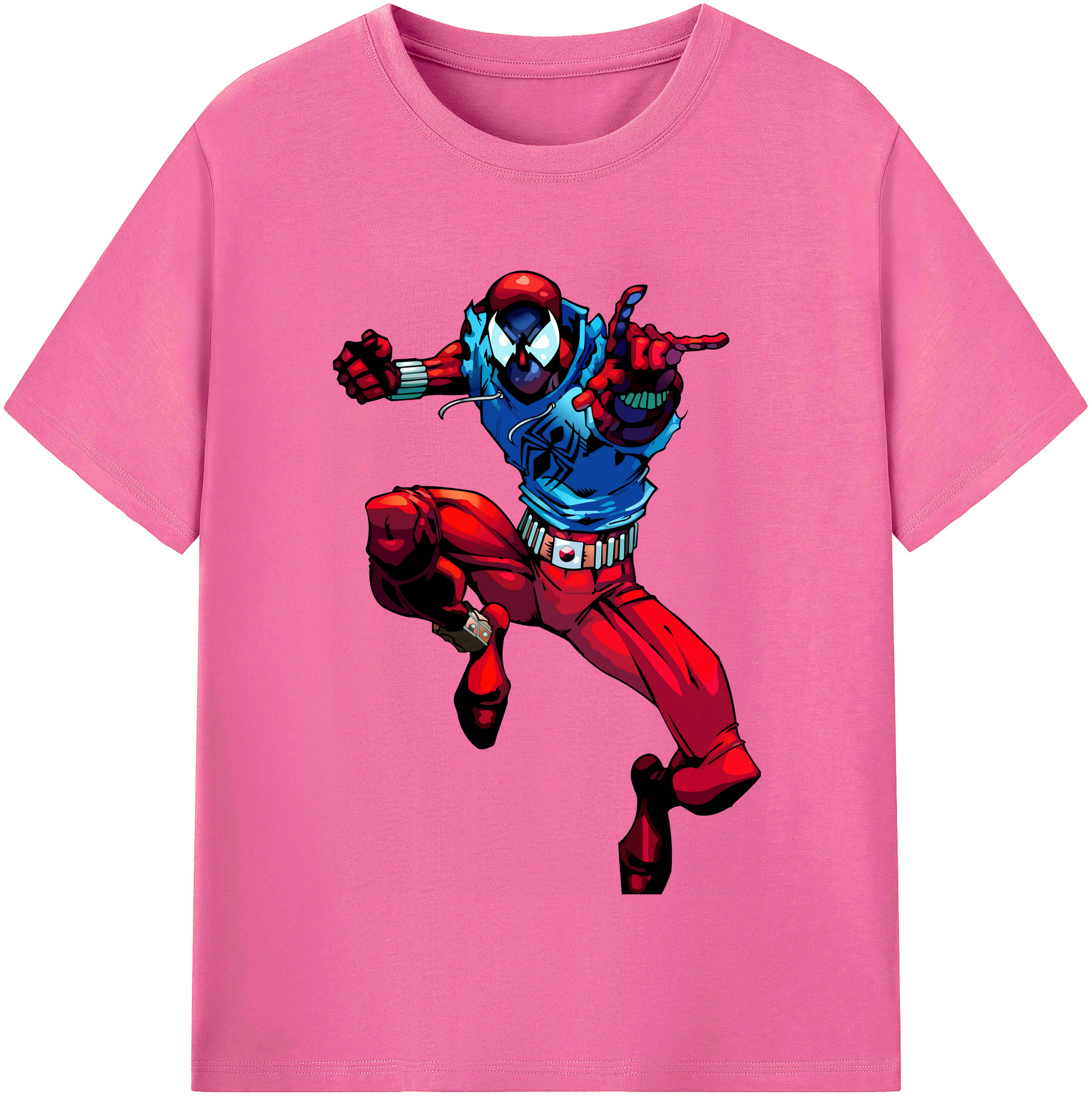 （画像用） Spider Man スパイダーマン レディースカジュアルプリントTシャツ（綿100％）